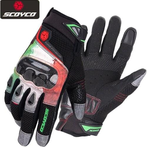 Spring Summer SCOYCO Motorcycle gloves glass fiber shell Breathable mesh guantes moto Motocross accessories M L XL XXL