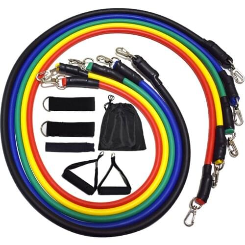 MOVIGOR 11pcs/set Fitness Pull Rope Resistance Bands Latex Tubes Pedal Fitness Exercises Physical Body Training Workout Yoga