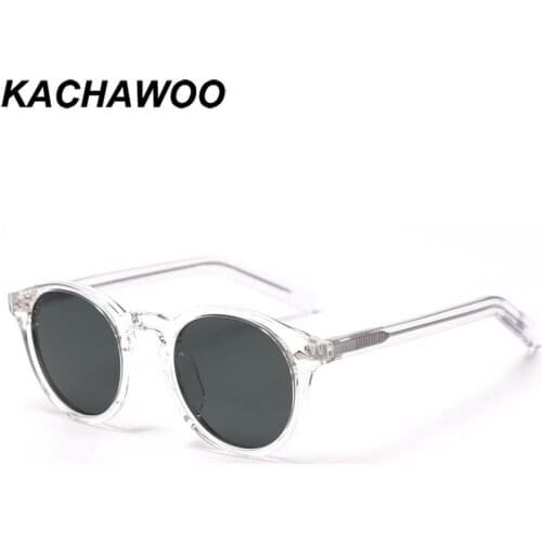 Kachawoo polarized sunglasses for men brown black TR90 round sun glasses women travel shades birthday presents 2021 Korean style