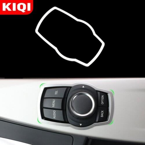 KIQI Stainless Steel Interior Refit Multimedia Buttons Panel Cover Trim for BMW X1 X3 X5 X6 F20 F01 F30 F15 F34 F31 Accessories