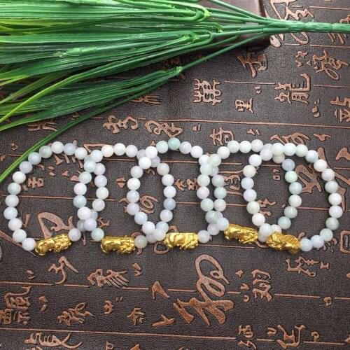 Natural A cargo Jade ice buckle braided bracelet white