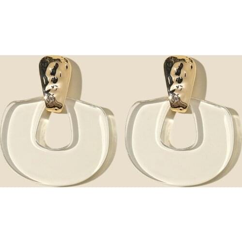 New Fashion Transparent Acrylic Drop Earrings For Women Geometric Big Resin Clear Dangle Earrings Vintage Jewelry Gifts