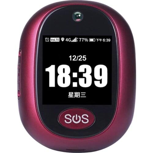 4G GPS Tracking Pendant V45 For Kids Elder Mini GPS Personal Tracker Alarm Talking Clock Waterproof Red Colour