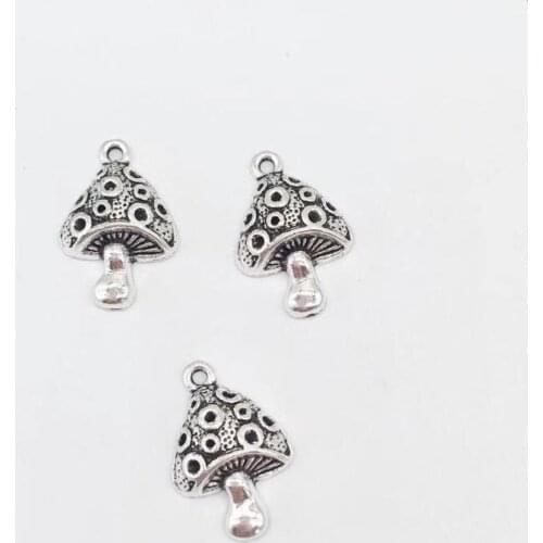High quality fashion 12 pcs cute mushroom charms fit DIY handmade necklace earring bracelet charms Jewelry Making accessories