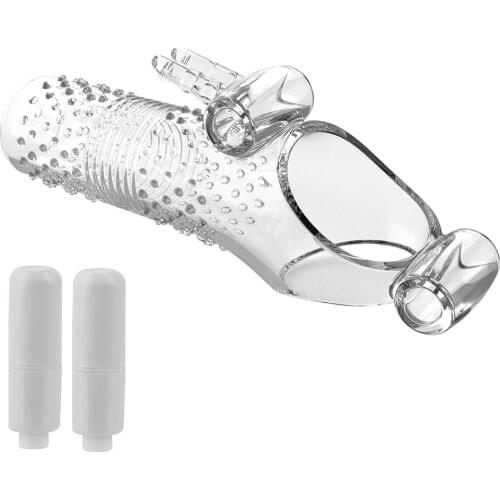 Dick Enlargement Extender Strap On Ejaculation Delay Penis Vibrating Ring G spot Stimulator Vibrator Cock Sleeve