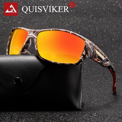 QUISVIKER Camouflage Sun Glasses Rayed Sunglasses Polarized Goggles Outdoor Fashion Sunglasses Men Women Eyewear