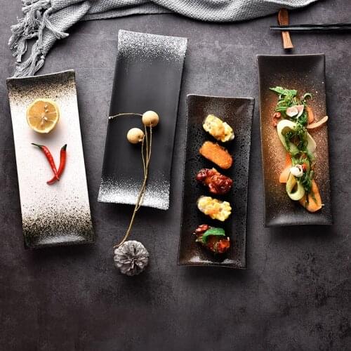 Japanese Style Sushi Plate Ceramic Dinner Plates Restaurant Dessert Cake Fruit Tray Kitchen Tableware Food Holder Snack Dish Art