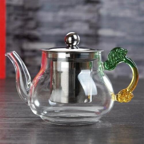 Heat-resistant Glass Teapot Double Wall Glass Teacup Clear Tea Pot Infuser Qolong Tea Kettle Tea Different Flavors tea maker