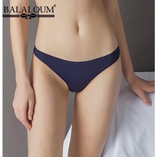 Balaloum Simple Design Women Seamless Ultra Thin Thongs Comfortable Solid Underwear Ladies Briefs T pants panty Female Lingerie