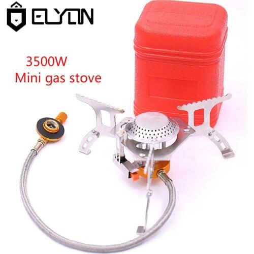 ELYON Camping Gas StoveTourist Burner 3500W Mini Portable Outdoor Picnic Butane Gas Furnace Camping Stove With Piezo Ignition