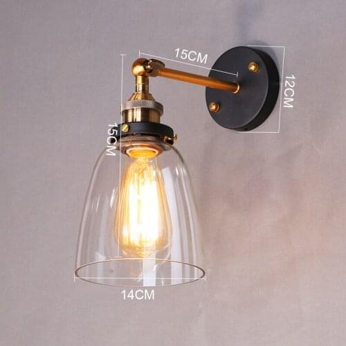 Vintage wall light glass wall lamp 110V 220V bedroom wall lamp for dinning living room cafe light