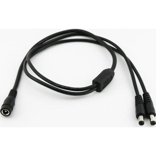 1pcs CCTV DC Power 5.5 x 2.1mm Female To 2 Male Plug Splitter Adapter Cable 10A 18AWG 70cm