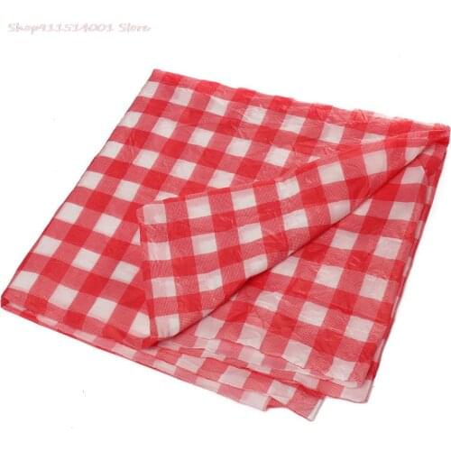 180cm*180cm Red Gingham Plastic Disposable party Tablecloth Tablecover For Party Outdoor Picnic BBQ