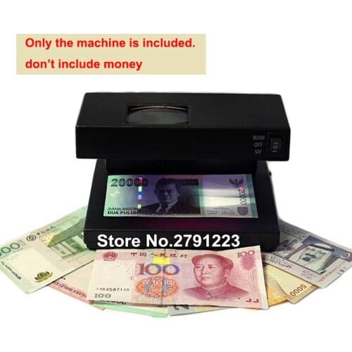220v bill detector with magnifier currency detector cash money detection counterfeit money machine UV WM MG lamp for detecting
