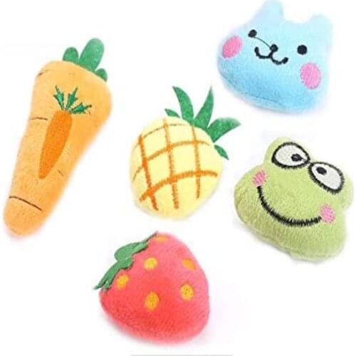 5PCS Plush Cat Toys, Five Shapes Filled with Fresh Catnip Pet Supplies, Lovely Soft Indoor Pet Toys