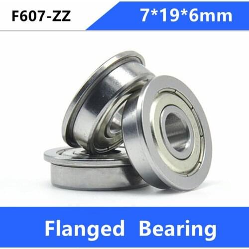 500pcs/lot Miniature Flanged Deep Groove Ball Bearing 7*19*6mm F607ZZ F607Z F607 Z ZZ F607-ZZ 7x19x6mm