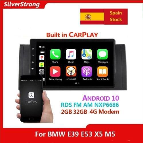 Spain Android 10 DSP For BMW E39 E53 X5 M5 Car android GPS Radio Stereo WIFI Free MAP Quad Core 2 din Car Multimedia Player