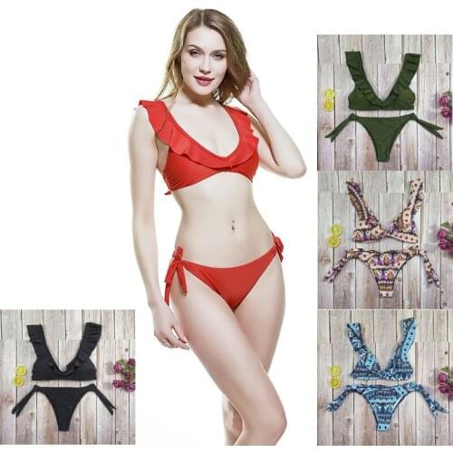 Ruffle Bikini Sexy Swimsuit Women 2021 New Summer Push Up Bikini Brazilian Bathing Suit Cute Swimwear Women Swimsuits Beachwear