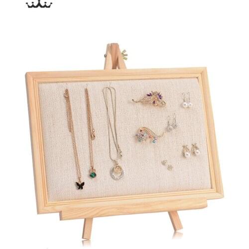 Big size 43*53 Solid Wood Ring Earrings Display Rack Jewelry Cufflinks Organizer Holder Showcase Ring Earring Jewelry Display