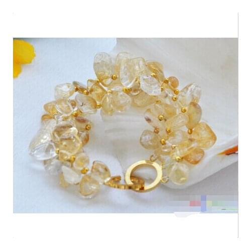 Free shipping >>>>>>S1437 2row 8" 14mm yellow massive bracelet