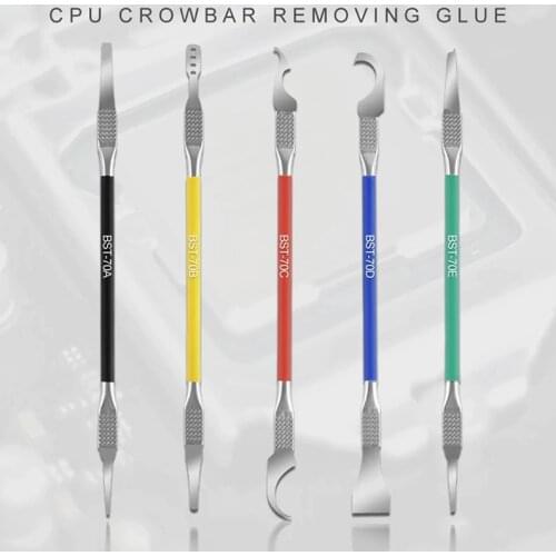BST-70 5 In 1 High Quality Mobile Phone Motherboard BGA Chip Remove Repair Tool Set Pry IC Chip Blade CPU Remover Glue Cleaner