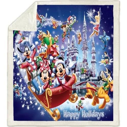 Disney Mickey Minnie Mouse Donald Duck Blanket Children Boys Girls Birthday Gifts Home Bedroom Sofa Bed Decoration Soft Warm