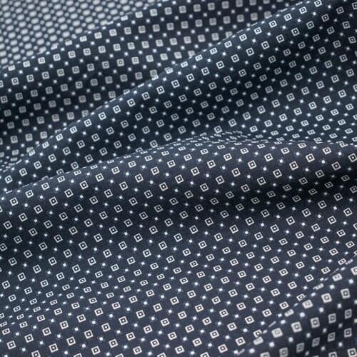 Classic Diamond Plaid On Blue Cotton Fabric For Dress Tissus Au MÈTre Telas Por Metro Sewing Ткань Для Шитья Vestidos Tissu Tela