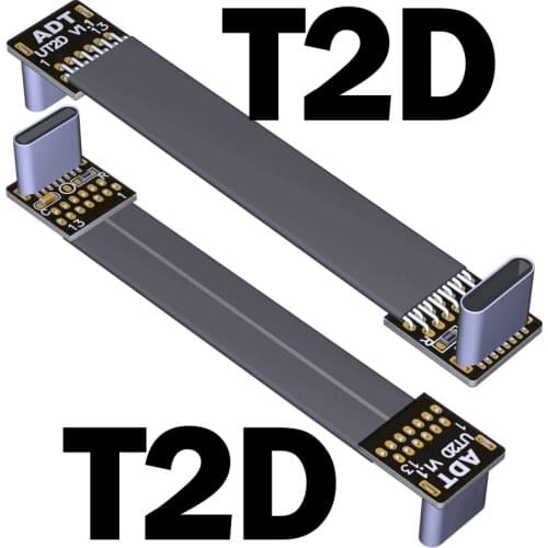 Short Black FFC USB C FPV Flat Slim Thin Ribbon FPC Charging Cable USB 2.0 Type-C 90 Degree to USB-C 480M.bps