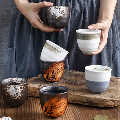 Creative Ceramic Vintage Water Cup Retro Teacup Casual Cup Sushi Tableware Tea Set Teapot Home Restaurant