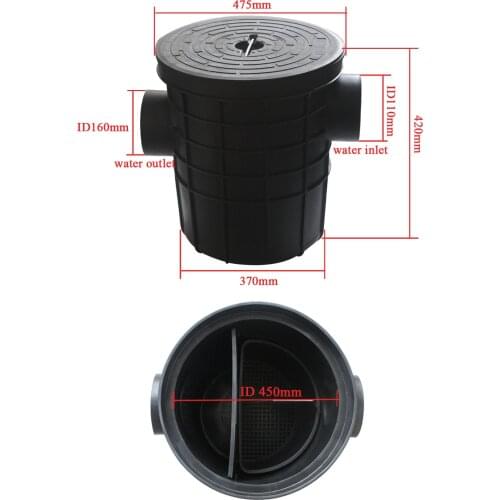 Grease trap kitchen interceptor wastewater treatment factory restaurant wastewater tool oil wastewater seperator black plastic