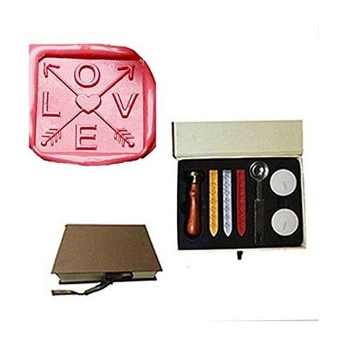 MDLG Vintage Helicopter Custom Picture Logo Wedding Invitation Wax Seal Sealing Stamp Sticks Spoon Gift Box Set Kit