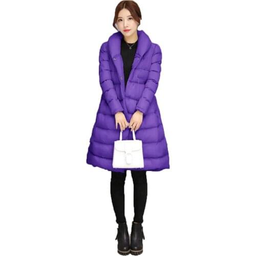 Fashion women parka coat Purple gray orange plus size tops jacket 2019 autumn winter new korean plus thick warmth clothing LR598