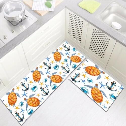 Sea Turtle Anchor Area Rug And Carpet For Kids Baby Home Living Room Crystal Velvet Toilet Bedroom kitchen Door Floor Bath Mats