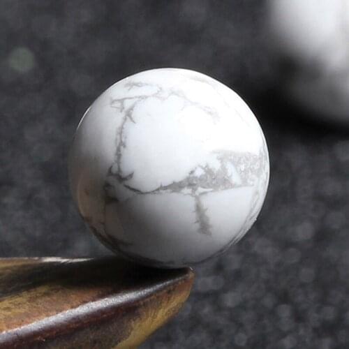 Natural white turquoise loose beads single bead round beads diy crystal jewelry accessories material beaded