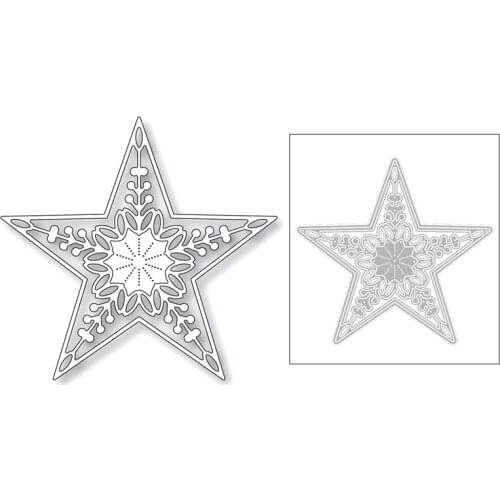 2020 New Little Twin Stars Pentagram Snowflake Embossing Metal Cutting Dies For Making Greeting Card Paper Scrapbooking No Stamp
