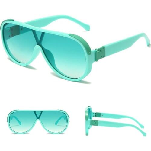 New trendy personality mens sunglasses fashion sunglasses female one-piece lens uv400 sunglasses women casual wild glasses