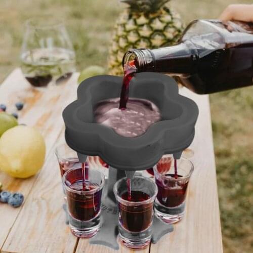 New 6 Shot Glass Dispenser Holder Caddy Liquor Dispenser Party Drinking Tools Wine Whisky Beer Dispenser Rack Bar Accessories