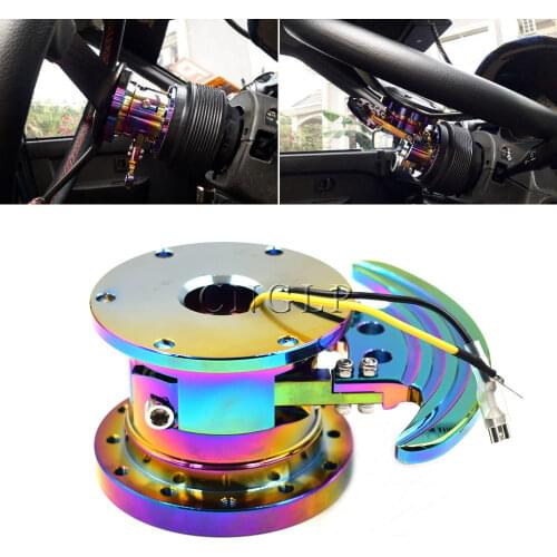 New Universal Neo Chrome Racing Steering Wheel Quick Release Hub Kit Adapter Body Removable Snap Off Boss Kit