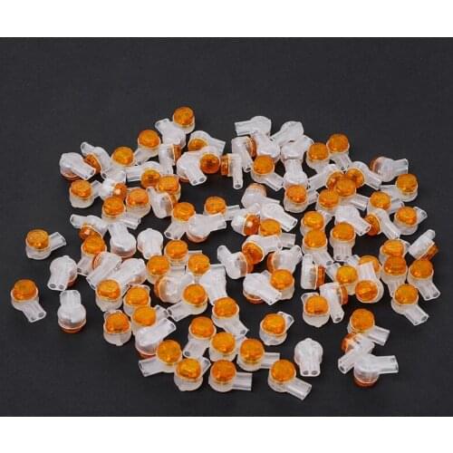 OOTDTY 100Pcs UY2 K2 Connector Grease Filling Butt Wire Line Terminal Connector