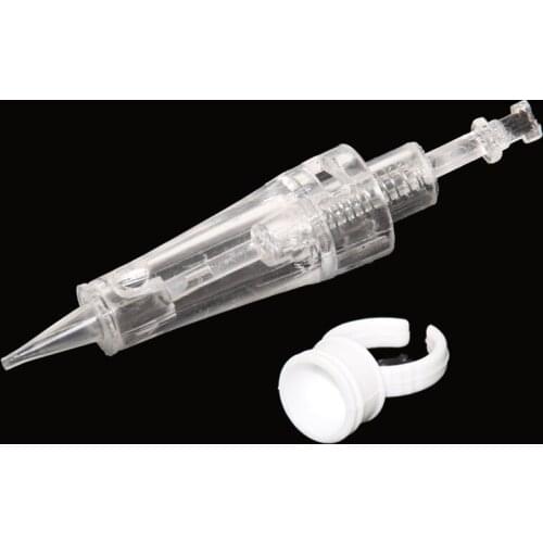 Wholesale New best size 1P disposable permanent makeup needle tattoo needle cartridge 100pcs with ring ink cup