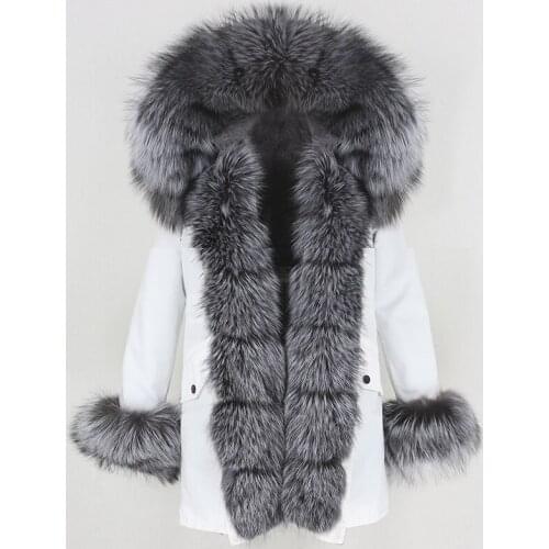 2020 Waterproof Parkas Long Parka Real Fur Coat Natural Fox Fur Collar Hood Thick Warm Outerwear Streetwear Winter Jacket Women