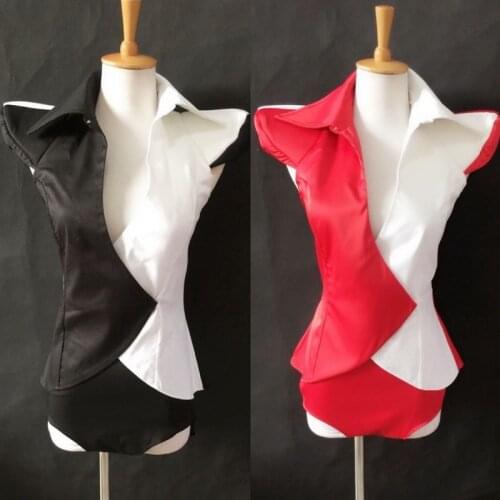 Sexy Jazz Dance Clothes Suit Women Pole Dance Clothing Color Stitching Rave Tops Gogo DJ Costume Singer Stage Outfits VDB2341