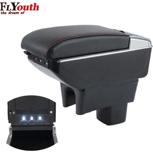 Armrest Box For Suzuki Swift 2005-2018 USB Charging LED Light Car Arm Rest Rotatable Centre Console Storage Box Car Styling
