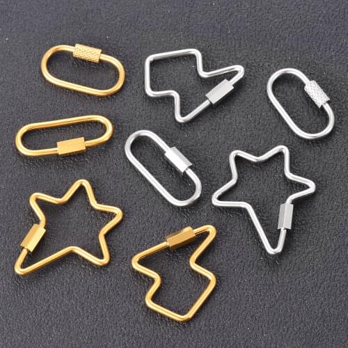 Gold Silver Tone Stainless Steel Popular Hanging Chain Lock Hook Spiral Clasps DIY Necklace Bracelets Hand Made DIY Accessories