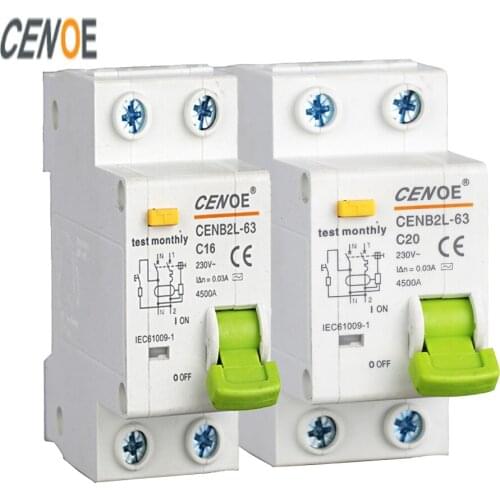 Superior leakage protection residual breaker earth leakage circuit breaker DPNL 1P+N 16A 25A 32A 40A 50A 63A 230V~ 50HZ/60HZ