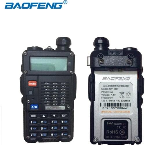 Baofeng UV 5RT Walkie Talkie Two Way Radio Dual Band VHF UHF CB Radio amador For Hunting FM Transceiver UV-5RT Interphone
