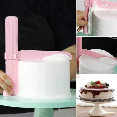 Cake Scraper Smoother Adjustable Plastic Fondant Cake Polisher Edge Smoothing Tool for DIY Cake