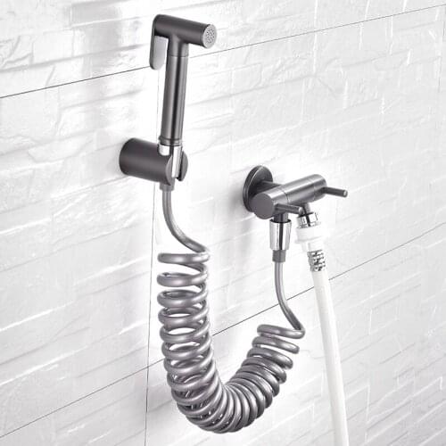 Bidets brass toilet sprayer faucet Chrome-plated Hand-held Wall-mounted Bathroom kitchen Faucet Bidet Sprayer With Hose