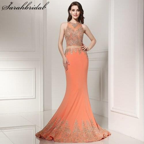 Sexy Evening Dresses Dubai Arabic Sheer Lace Applique Zipper Mermaid Real Photo Crystal Long Formal Party Gowns Vestidos LX227