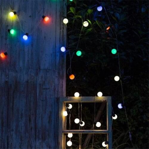 2.5/5m Waterproof Solar Light String Multicolor Ball Lamp for Vintage Cafe Wedding Stage